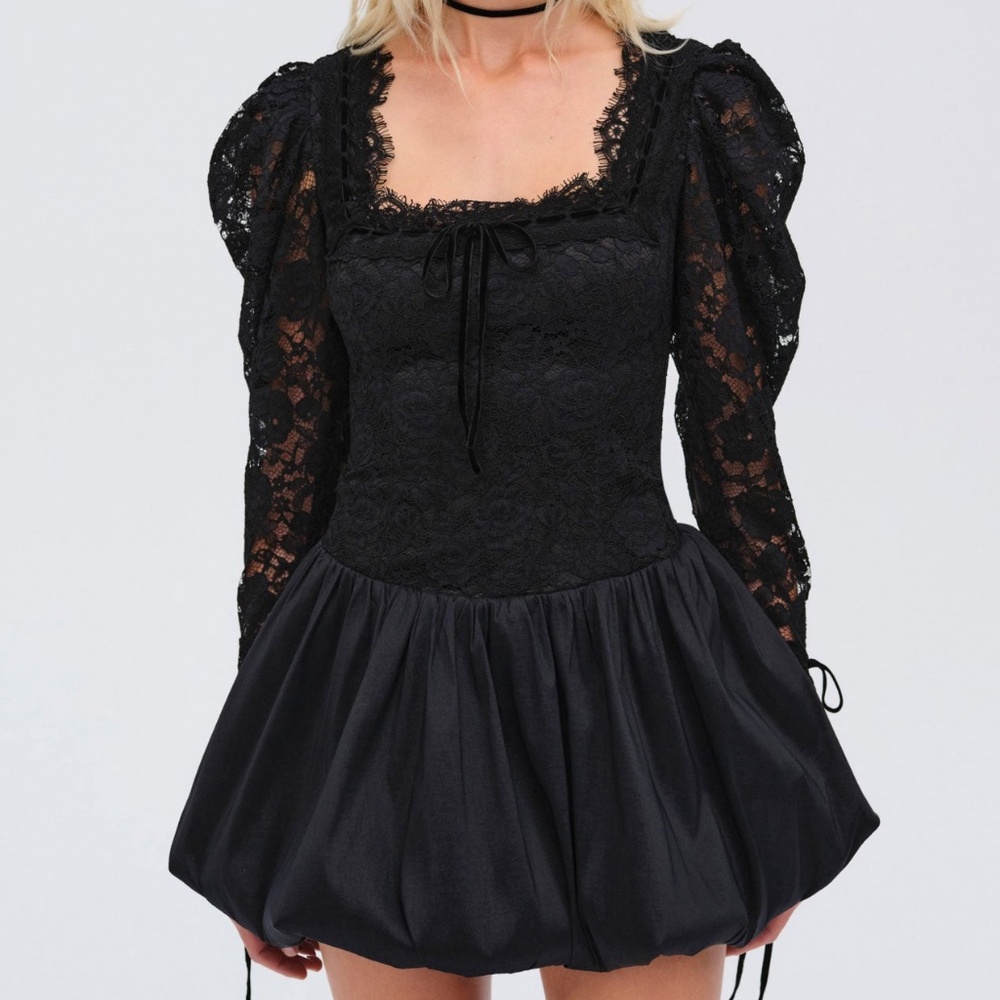 For Love & Lemons Waverly Lace Mini Dress Size SS / Black